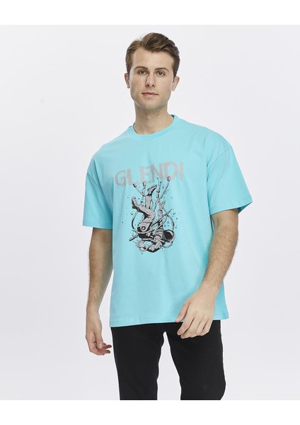 Astronot Baskılı Oversize Tişört