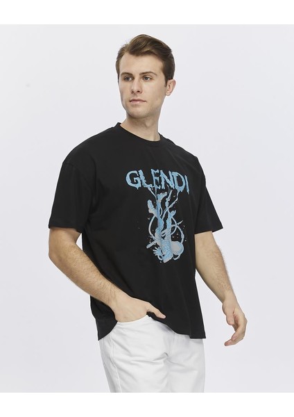 Astronot Baskılı Oversize Tişört