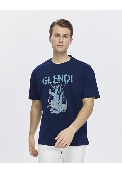 Astronot Baskılı Oversize Tişört