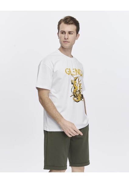 Astronot Baskılı Oversize Tişört