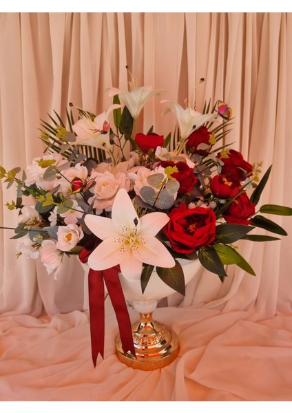 Kız Isteme Çiçeği Vazolu Yapay Çiçek Aranjman modelleri