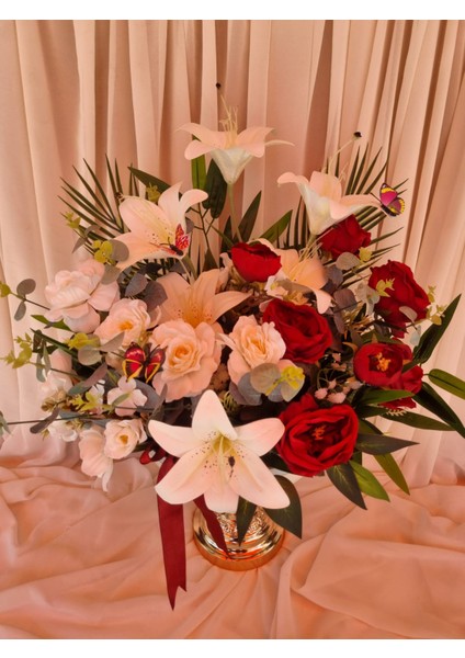 Kız Isteme Çiçeği Vazolu Yapay Çiçek Aranjman fırsatları