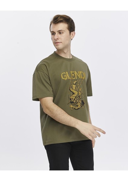 Astronot Baskılı Oversize Tişört