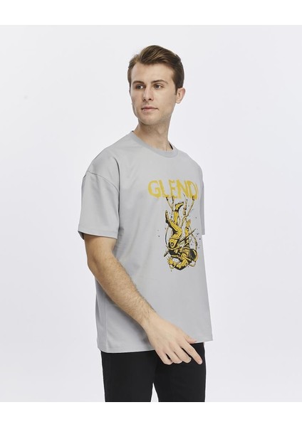 Astronot Baskılı Oversize Tişört