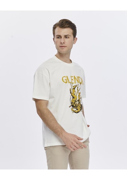 Astronot Baskılı Oversize Tişört