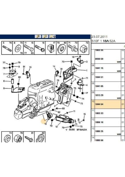 Motor Takozu Partner 306 106 (R52003-1844.54) fiyatları