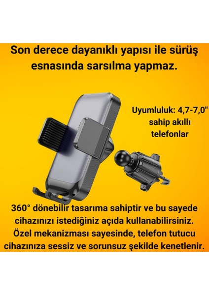 Airoutlet Mekanızmalı Havalandırma Araç Içi Telefon Tutucu Araç Tutucu Telefon Tutucu