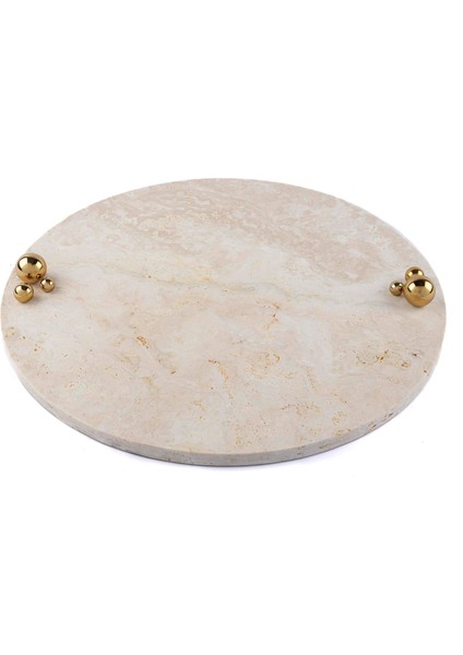 Gold Top Büyük Bej Tepsi 35X35X4 cm