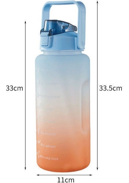 Açık Plastik Boru Bardak Spor Fitness Su Isıtıcısı 2000ML (Yurt Dışından)