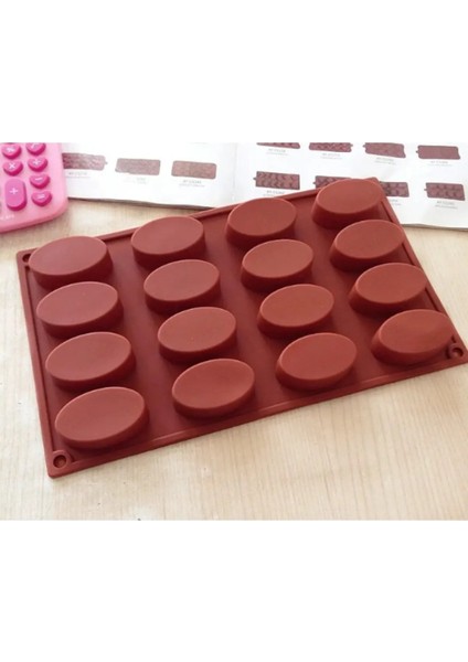 Silikon Kalıp Çikolata Muffin Sabun Kokulu Taş Mum Epoksi Kalıbı 16'lı