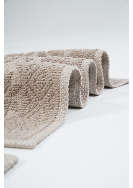 Yıldız 2'li Banyo Pamuk Paspas Seti, Kaymaz Taban, Şık ve Dayanıklı 53X85 / 53X42,5 Ölçülerinde