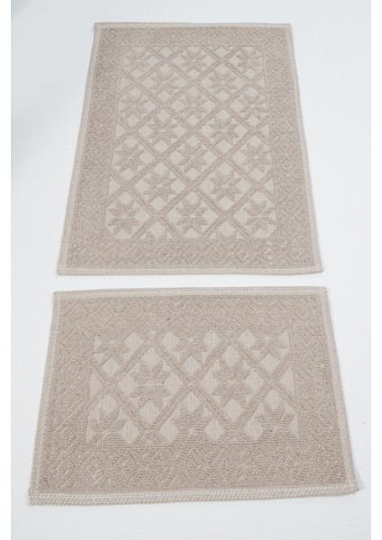 Yıldız 2'li Banyo Pamuk Paspas Seti, Kaymaz Taban, Şık ve Dayanıklı 53X85 / 53X42,5 Ölçülerinde modelleri