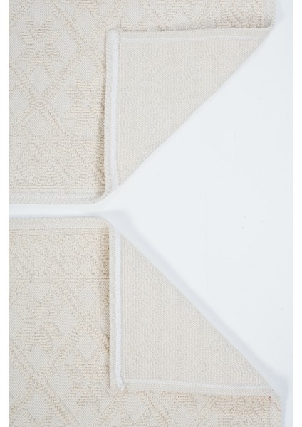 Yıldız 2'li Banyo Pamuk Paspas Seti, Kaymaz Taban, Şık ve Dayanıklı 53X85 / 53X42,5 Ölçülerinde