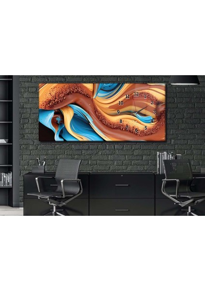 Yatay Yandan Saatli Sanat ve Doğa Temalı Cam Tablo YSYS143 fiyatları