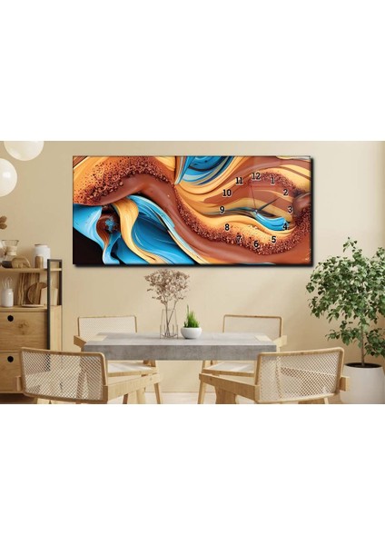 Yatay Yandan Saatli Sanat ve Doğa Temalı Cam Tablo YSYS143 modelleri