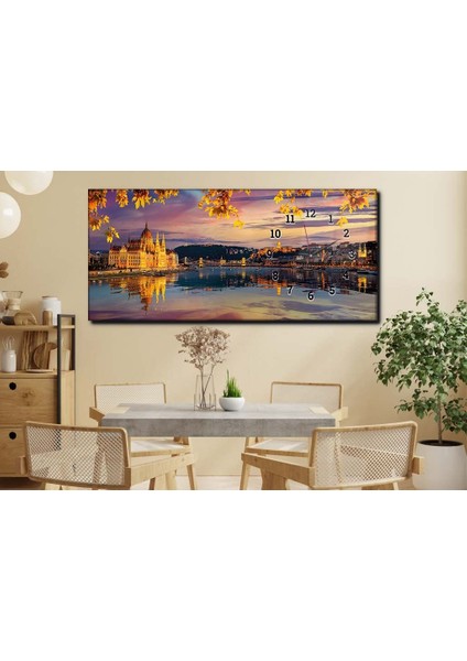 Yatay Yandan Saatli Sanat ve Doğa Temalı Cam Tablo YSYS142 modelleri