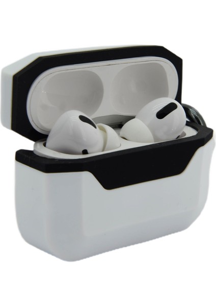 Air Pods Pro 2.nesil ile Uyumlu Silikon Kılıf Double Color Chateau Toz ve Kirden Koruyan Kılıf