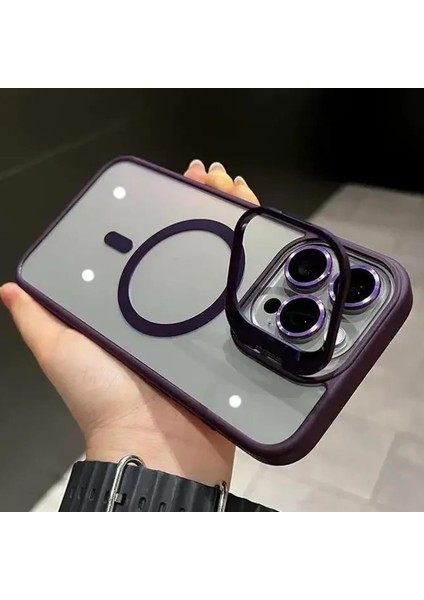 iPhone 14 Pro ile Uyumlu Kamera Lens Hediyeli Stand Olabilen Magsafe ile Uyumlu Adventure Magnetic