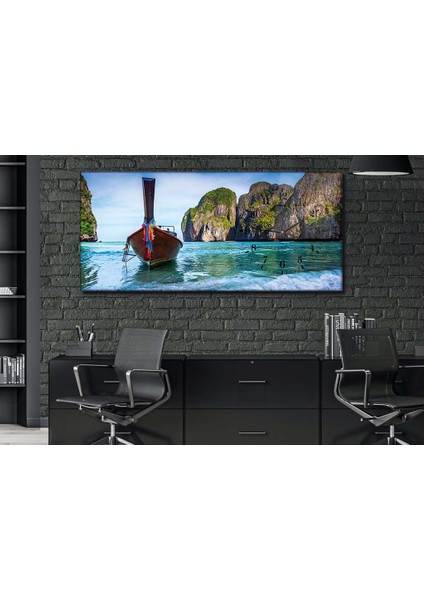 Yatay Yandan Saatli Sanat ve Doğa Temalı Cam Tablo YSYS068 fiyatları