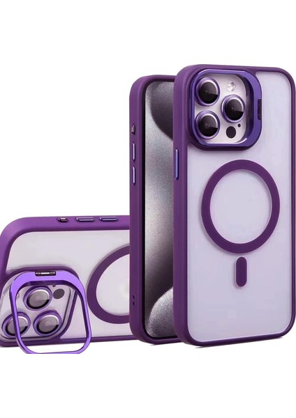iPhone 14 Pro Max ile Uyumlu Kamera Lens Hediye Stand Olabilen Magsafe ile Uyumlu Adventure Magnetic