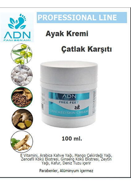 Kuru ve Çatlamış Ayaklar Için Krem, Çatlak Karşıtı, 100 Ml.