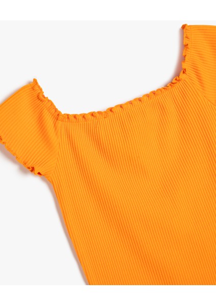 Elbise Kısa Kollu Kare Yaka Ribanalı Pamuklu modelleri