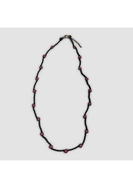 El Yapımı Papatyalı Kum Boncuk Kolye - Mor fiyatları