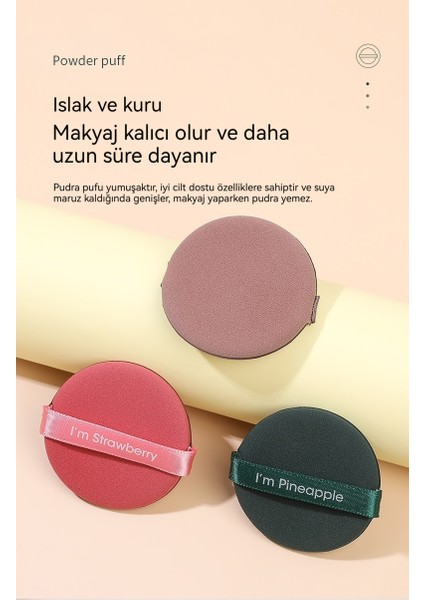 Hava Yastığı Puf Lateks Olmayan Islak ve Kuru Yuvarlak Sünger Puf Makyaj Aracı (Yurt Dışından)