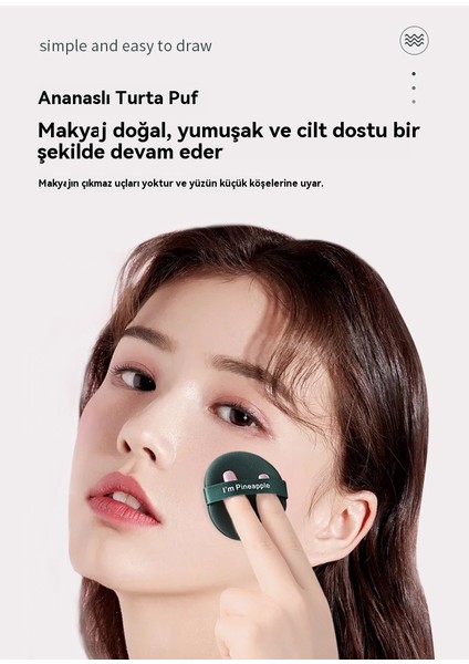 Hava Yastığı Puf Lateks Olmayan Islak ve Kuru Yuvarlak Sünger Puf Makyaj Aracı (Yurt Dışından)