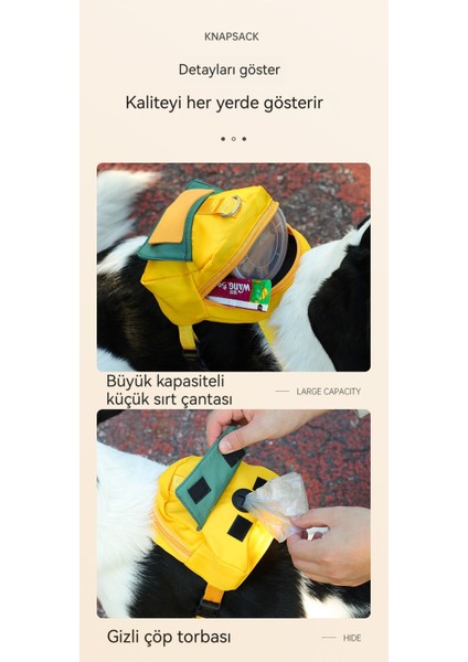 Pet Sırt Çantası Moda Karikatür Kontrast Renk Seyahat Kedi Köpek Golden Retriever Taşınabilir (Yurt Dışından) fiyatları