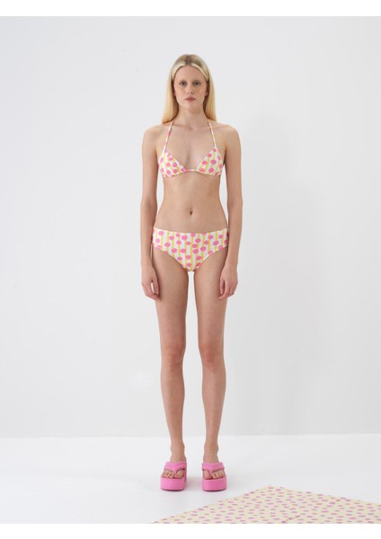 Slim Fit Desenli Bikini Üstü