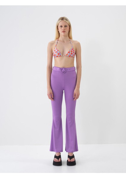 Slim Fit Desenli Bikini Üstü