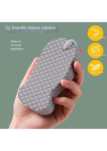 Sünger Banyo Süngeri Balık Pulu Desenli Bebek Banyo Yaparken Cilde Zarar Vermeyen Üç Boyutlu Banyo Süngeri Ağrısız Tozlu Banyo Süngeri (Yurt Dışından) fiyatları