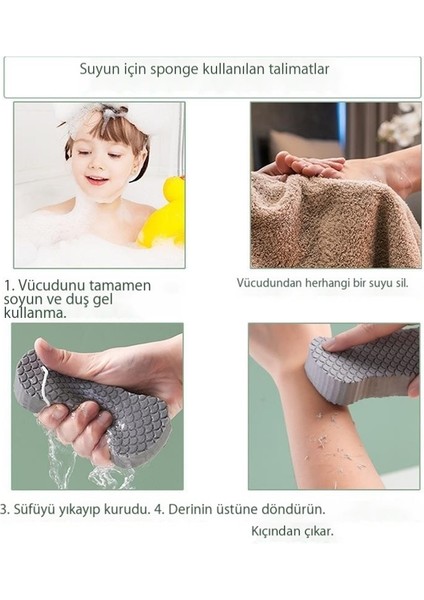 Sünger Banyo Süngeri Balık Pulu Desenli Bebek Banyo Yaparken Cilde Zarar Vermeyen Üç Boyutlu Banyo Süngeri Ağrısız Tozlu Banyo Süngeri (Yurt Dışından) fırsatları
