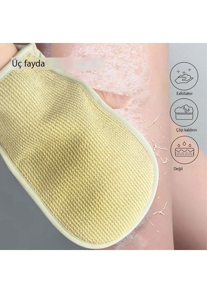 Çift Delikli Sırt Ovma Banyo Havlusu, Banyo Havlusu, Çamur Ovma Banyosu Eseri, Kalınlaştırılmış Sünger Banyo Eldiveni (Yurt Dışından) modelleri