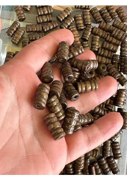 1.05 cm 20 Adet Kahverengi Burgu Ahşap Takı Boncuğu fiyatları