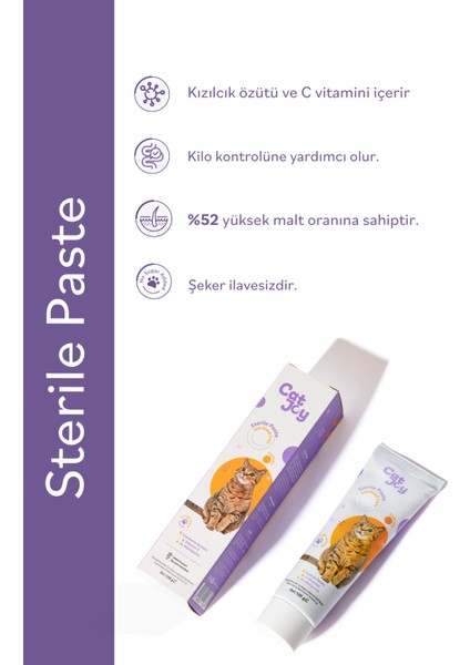 Catjoy Süper 2'li Paket Anti Hairball Malt Macun 100 gr ve Sterile Malt Macun 100 gr