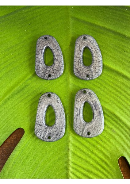 6x4 cm 4 Adet Delikli Füme Kemik Takı Boncuğu fiyatları