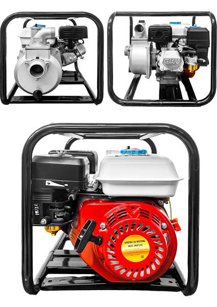 Italy Style Alman Motor Yüksek Basınç 6,5 Hp Bakır Sargılı 3 Inc Benzinli Su Motoru