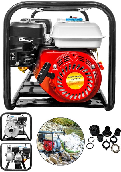 Italy Style Alman Motor Yüksek Basınç 6,5 Hp Bakır Sargılı 3 Inc Benzinli Su Motoru
