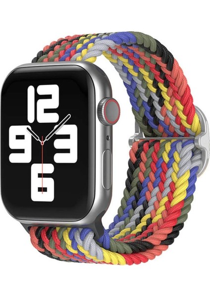Apple Watch Uyumlu Ultra Solo Loop Hasır Örgü Tokalı Kordon 38 40 41MM