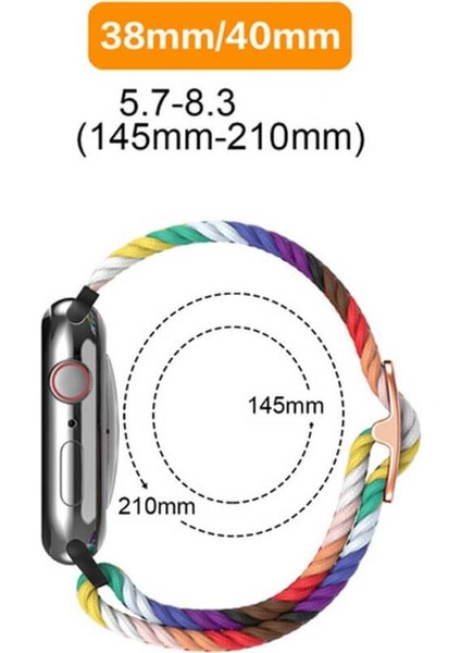 Apple Watch Uyumlu Ultra Solo Loop Hasır Örgü Tokalı Kordon 38 40 41MM