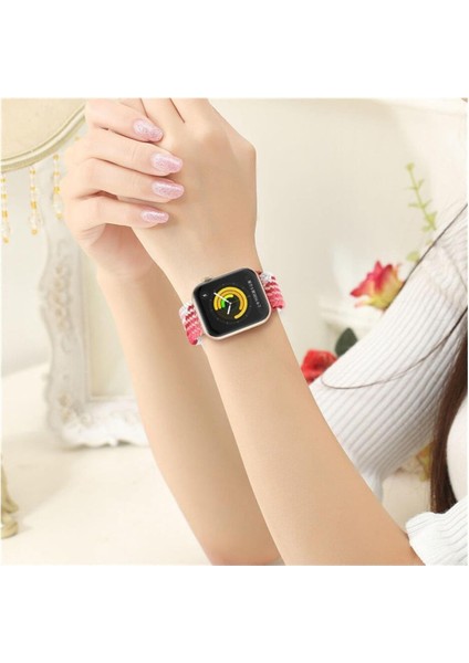 Apple Watch Uyumlu Ultra Solo Loop Hasır Örgü Tokalı Kordon 38 40 41MM