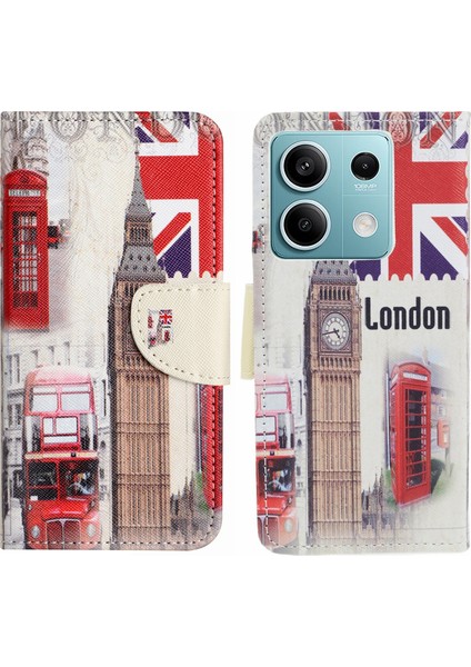 Xiaomi Redmi Note 13 Pro 5g Pu Deri Kapak Desen Tasarımı Telefon Kılıfı-Londra Big Ben Için (Yurt Dışından)