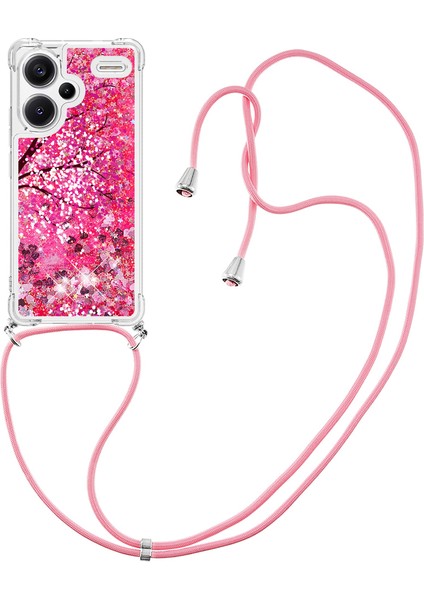 Xiaomi Redmi Note 13 Pro+ 5g Kılıfı Için Kordon-Kiraz Çiçeği ile Şık Desenli Payetler Tpu Kapak (Yurt Dışından)