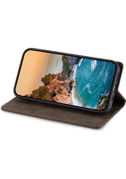 Xiaomi Redmi Note 13 5g/note 13 5g (Çin) Kılıf Cüzdan Telefon Kapağı Manyetik Kapatma-Kahverengi (Yurt Dışından)