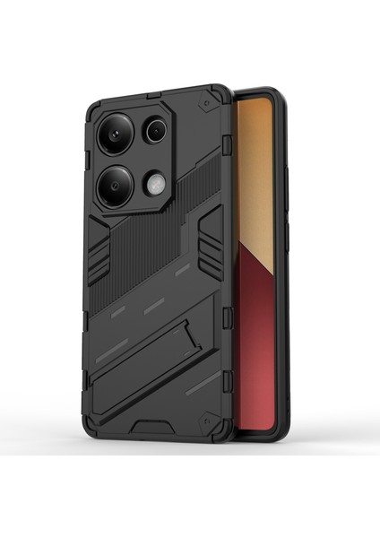 Xiaomi Redmi Note 13 Pro 4g Cep Telefonu Kılıfı Pc+Tpu Arka Kapak, Kickstand-Siyah Için (Yurt Dışından)