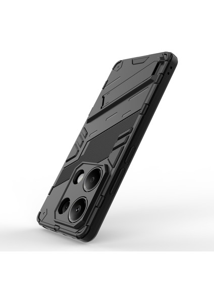 Xiaomi Redmi Note 13 Pro 4g Cep Telefonu Kılıfı Pc+Tpu Arka Kapak, Kickstand-Siyah Için (Yurt Dışından)