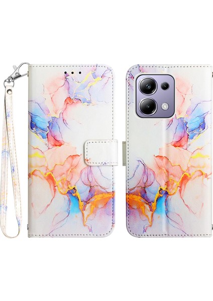 Xiaomi Redmi Note 13 Pro 4g Cüzdan Telefon Kılıfı-Samanyolu Mermer Beyaz LS004 (Yurt Dışından)