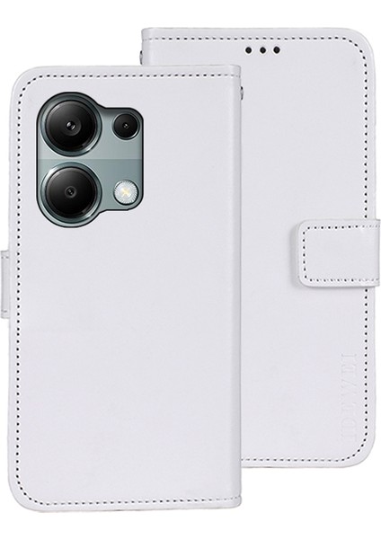 Xiaomi Redmi Note 13 Pro 4g Kılıf Manyetik Toka Deri Düşme Önleyici Telefon Kapağı-Beyaz (Yurt Dışından)